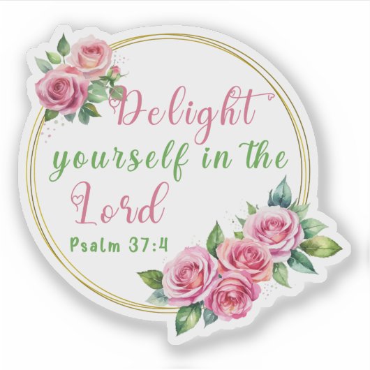 "Vermaak u in de Heer" Psalm 37:4 Sticker (Voorkant)