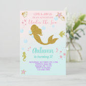 Vermagerd meisje verjaardagsuitnodiging, goud. kaart (Staand voorkant)