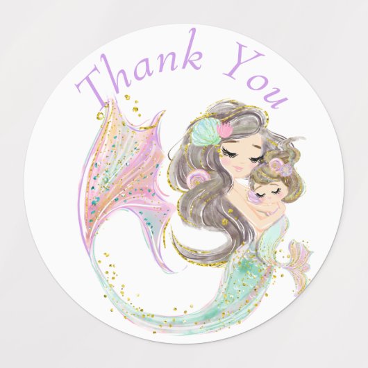 Vermaid onder het zee dank u Labels (Design 1)