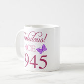 Vermakelijk sinds 1945 80ste verjaardag koffiemok (Voorkant links)