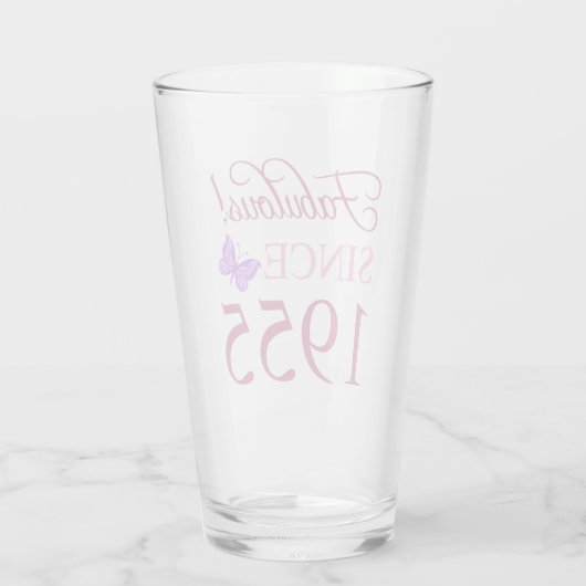 Vermakelijk sinds 1955 70ste verjaardag glas (Achterkant)