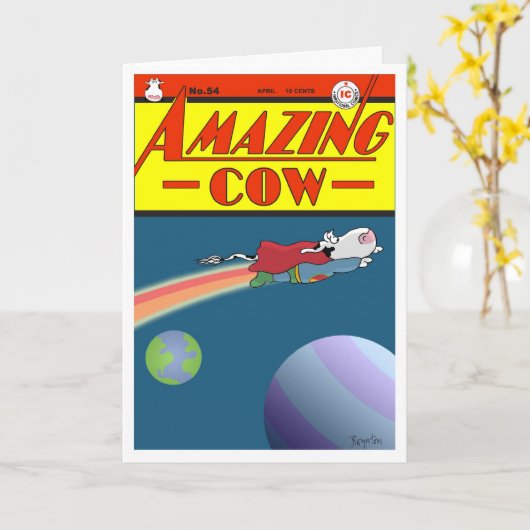 VERMAKKELIJKENDE KOE KAART (Gele Bloem)