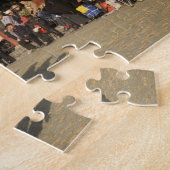 Vermaomde amateur volksdansers vermaken legpuzzel (Zijkant)