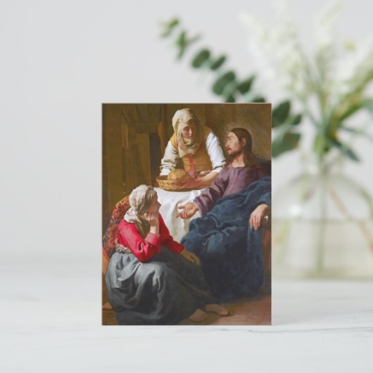 Vermeer - Christus in het huis van Martha en Maria Briefkaart (Staand voorkant)