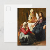 Vermeer - Christus in het huis van Martha en Maria Feestdagenkaart (Voorkant / Achterkant)