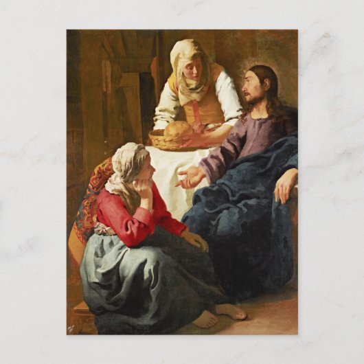 Vermeer - Christus in het huis van Martha en Maria Feestdagenkaart (Voorkant)