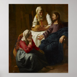 Vermeer - Christus in het huis van Martha en Maria Poster