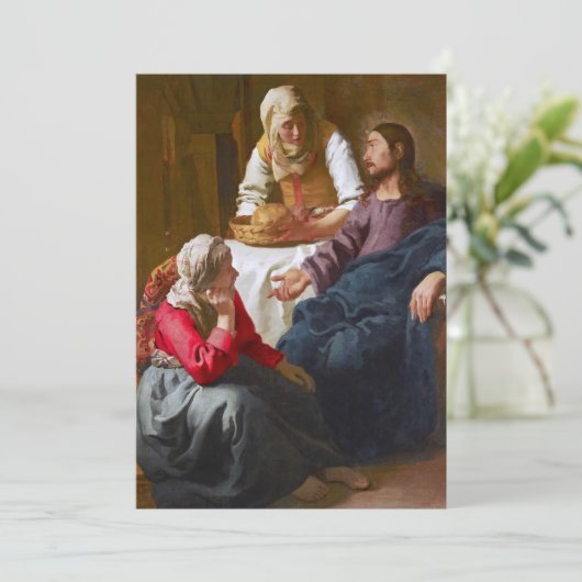 Vermeer - Christus in het Huis van Martha en Mary Bedankkaart (Staand voorkant)