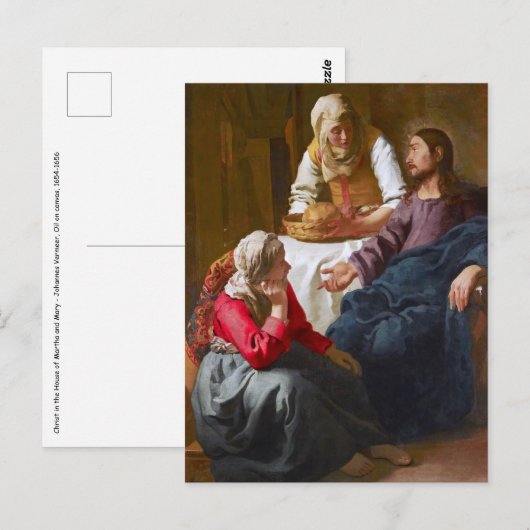 Vermeer - Christus in het Huis van Martha en Mary Briefkaart (Voorkant / Achterkant)