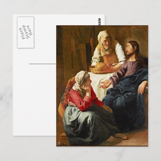 Vermeer - Christus in het Huis van Martha en Mary Briefkaart (Voorkant / Achterkant)