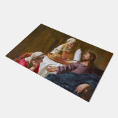 Vermeer - Christus in het Huis van Martha en Mary Deurmat (Schuin)