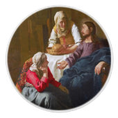 Vermeer - Christus in het Huis van Martha en Mary Keramische Knop (Voorkant)