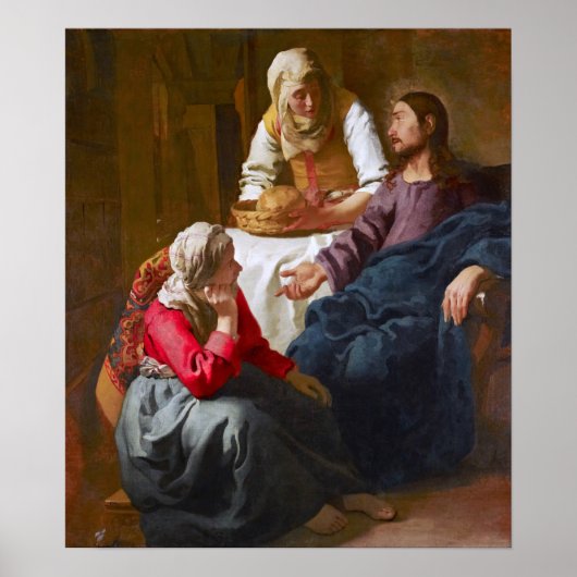 Vermeer - Christus in het Huis van Martha en Mary Poster (Voorkant)