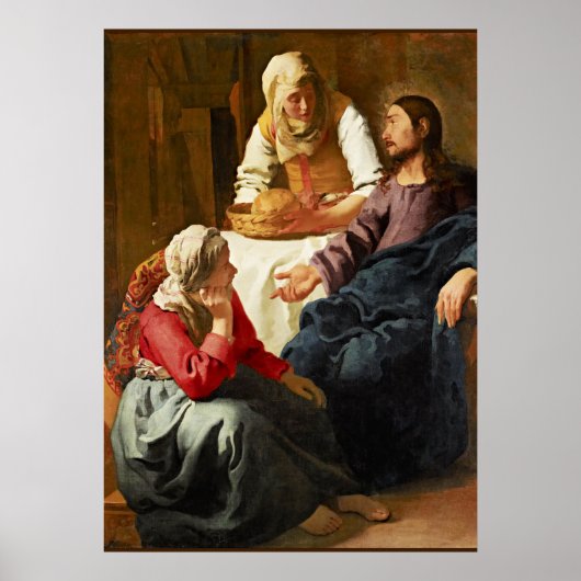 Vermeer - Christus in het Huis van Martha en Mary Poster (Voorkant)