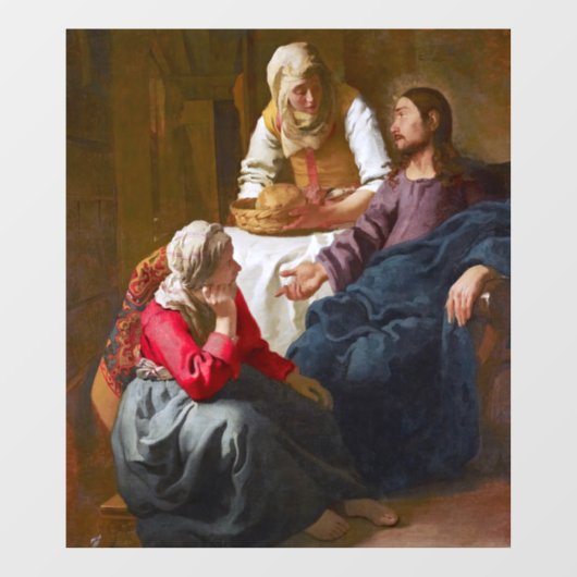Vermeer - Christus in het Huis van Martha en Mary Raamsticker (Vel)