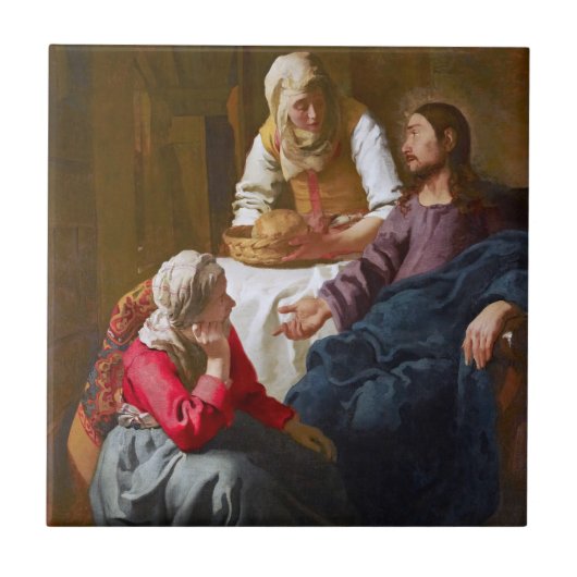 Vermeer - Christus in het Huis van Martha en Mary Tegeltje (Voorkant)