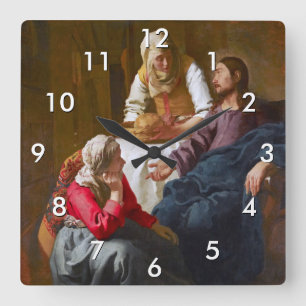 Vermeer - Christus in het Huis van Martha en Mary Vierkante Klok