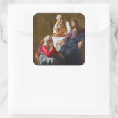 Vermeer - Christus in het Huis van Martha en Mary Vierkante Sticker (Tas)