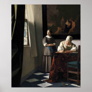 Vermeer: Dame die een brief schrijft (Dublin) Poster