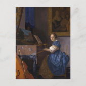 Vermeer - Dame zittend bij een Virginal Fine Art Briefkaart (Voorkant)