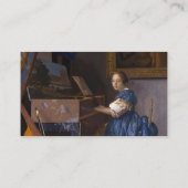 Vermeer - Dame zittend bij een Virginal Fine Art Visitekaartje (Achterkant)