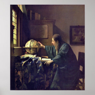 Vermeer - de Astronomeer 1668 (LEZEN BESCHRIJVING! Poster