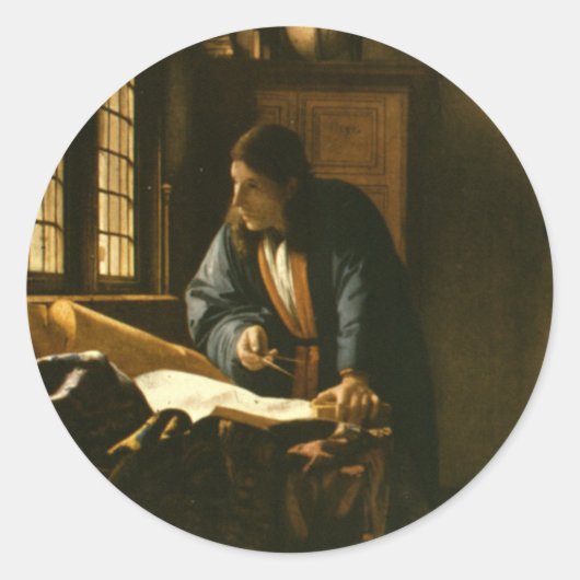  Vermeer De Geograaf Sticker (Voorkant)