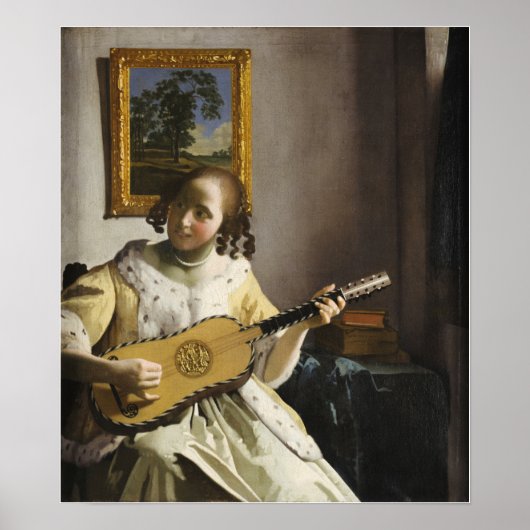 Vermeer - De Gitarist 1673 Poster (Voorkant)