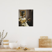 Vermeer - De Gitarist 1673 Poster (Keuken)