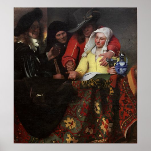Vermeer - De koppelaarster 1656 Poster (Voorkant)