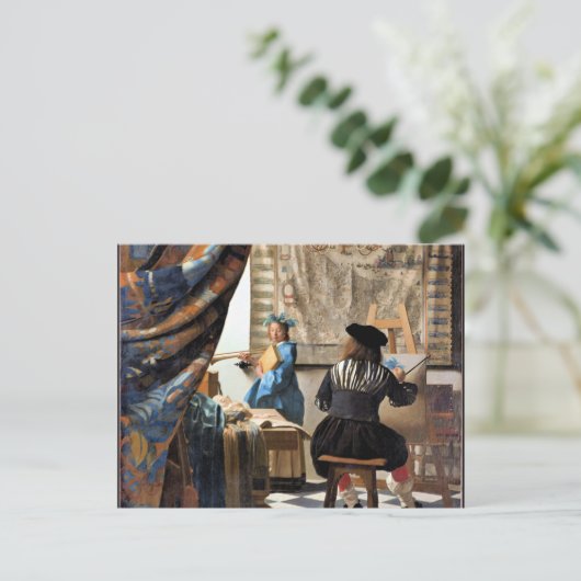 Vermeer - De kunst van het schilderen Briefkaart (Staand voorkant)