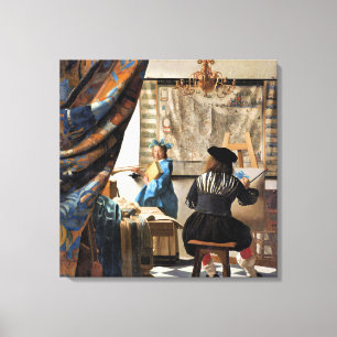Vermeer - De kunst van het schilderen Canvas Afdruk
