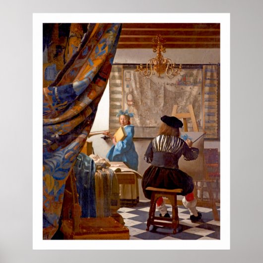 Vermeer - De kunst van het schilderen -  kunst Poster (Voorkant)