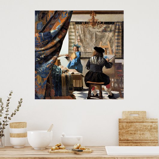 Vermeer - De kunst van het schilderen Poster (Keuken)