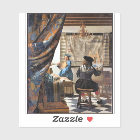 Vermeer - De kunst van het schilderen Sticker (Vel)