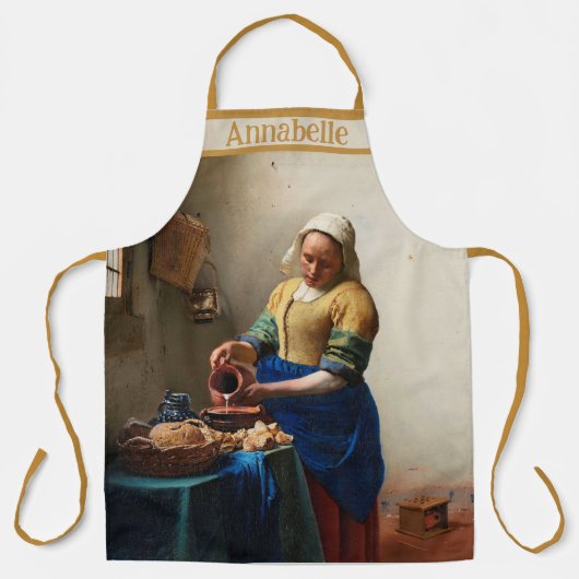 Vermeer De Melkmeid Personaliseer Schort (Voorkant)