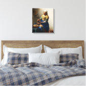 Vermeer De Melkmeisje Canvas Wrap (Insitu (Slaapkamer))
