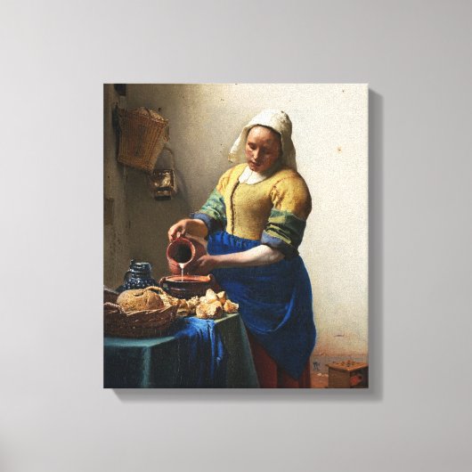 Vermeer De Melkmeisje Canvas Wrap Afdruk (Voorkant)