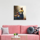 Vermeer De Melkmeisje Canvas Wrap Afdruk (Insitu (Woonkamer))