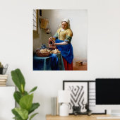 Vermeer - De Milkmaid -  kunst Poster (Thuiskantoor)
