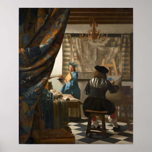 Vermeer - De Schilderkunst 1668 Poster (Voorkant)