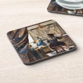 Vermeer - De Schilderkunst Bier Onderzetter (Linkerzijde)