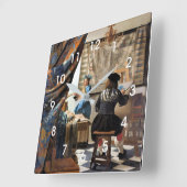 Vermeer - De Schilderkunst Vierkante Klok (Hoek)
