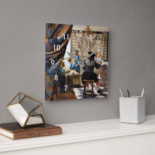 Vermeer - De Schilderkunst Vierkante Klok