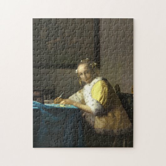 Vermeer Een dame die een brief schrijft Legpuzzel (Verticaal)