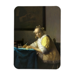 Vermeer Een dame die een brief schrijft Magneet
