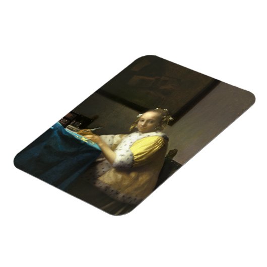 Vermeer Een dame die een brief schrijft Magneet (Linkerzijde)