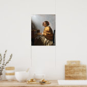 Vermeer - een jonge vrouw die in de maag zit poster (Keuken)