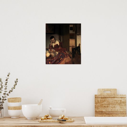 Vermeer - Een krachtige slaapstand 1657 Poster (Keuken)