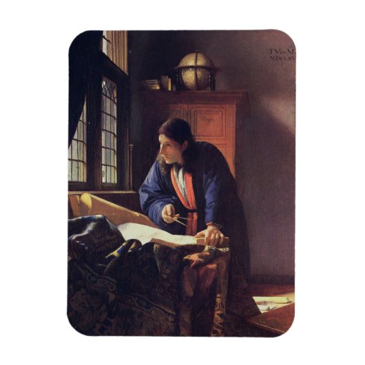 Vermeer Geographer Masterpart Painting Magneet (Verticaal)